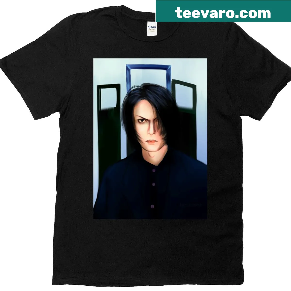 Oversized T-shirt with an illustration inspired by Atsushi Sakurai. — on a men's t-shirt