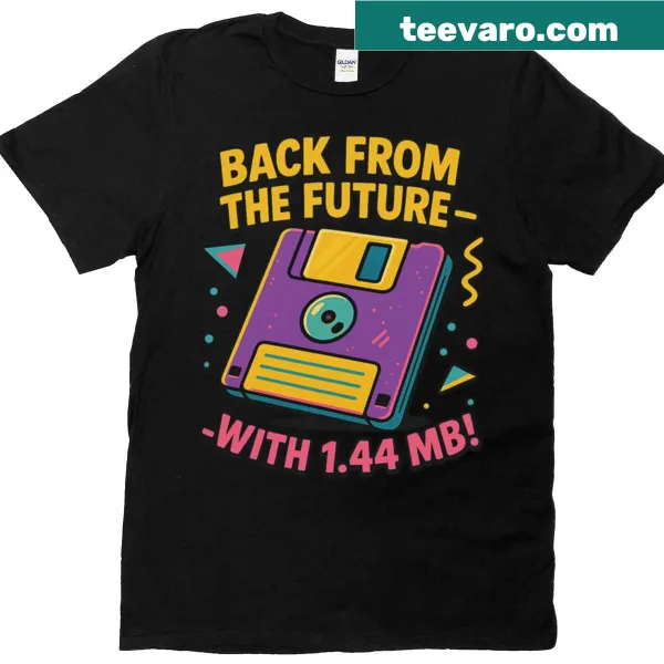 Oversized T-shirt with retro floppy disk graphic from Back From The Future