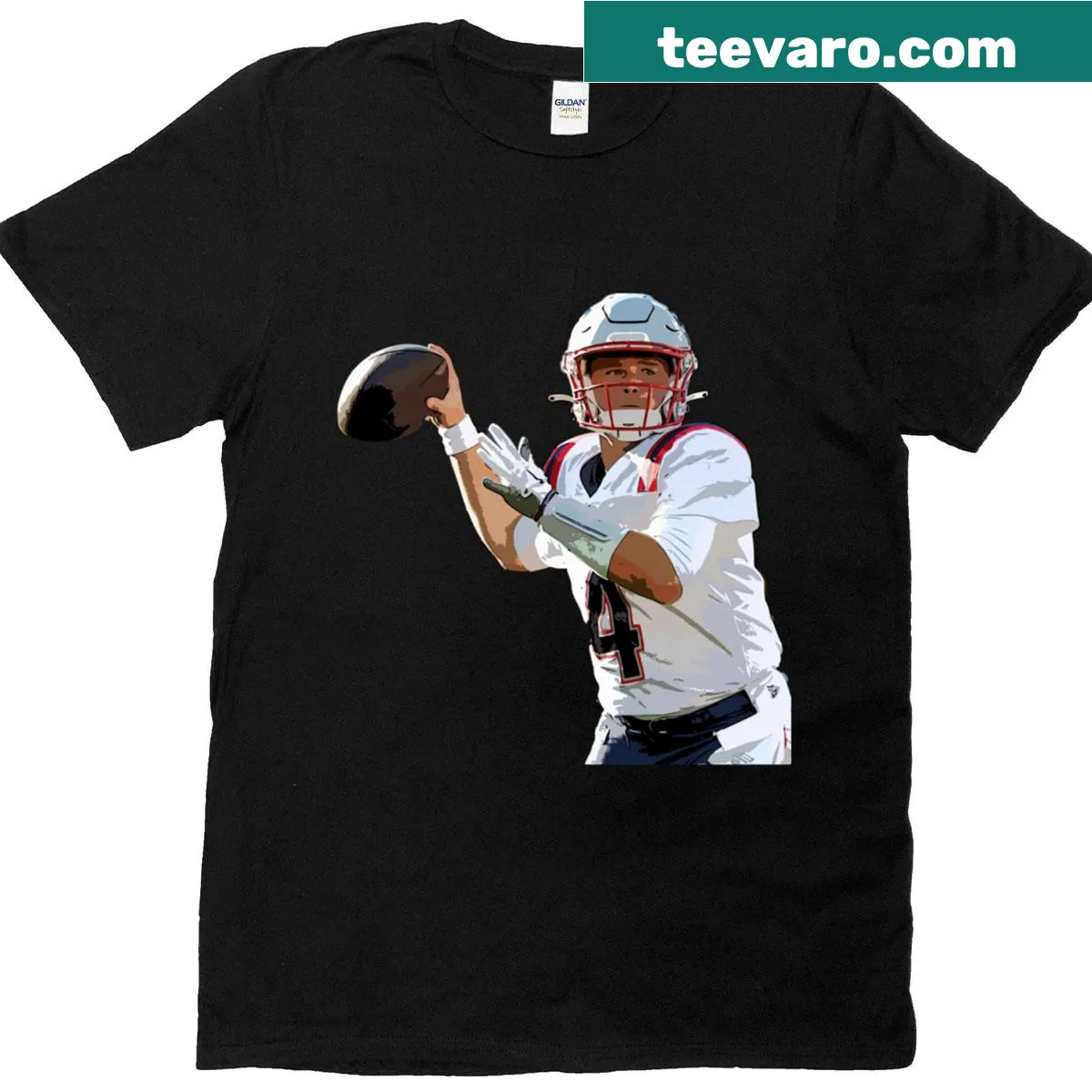 Bailey Zappe t-shirt featuring bold football graphics — on a men's t-shirt