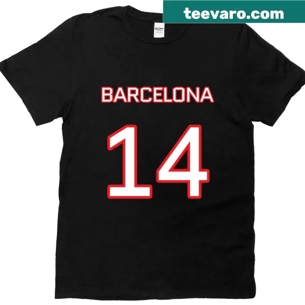Vintage-inspired Barcelona football graphic t-shirt