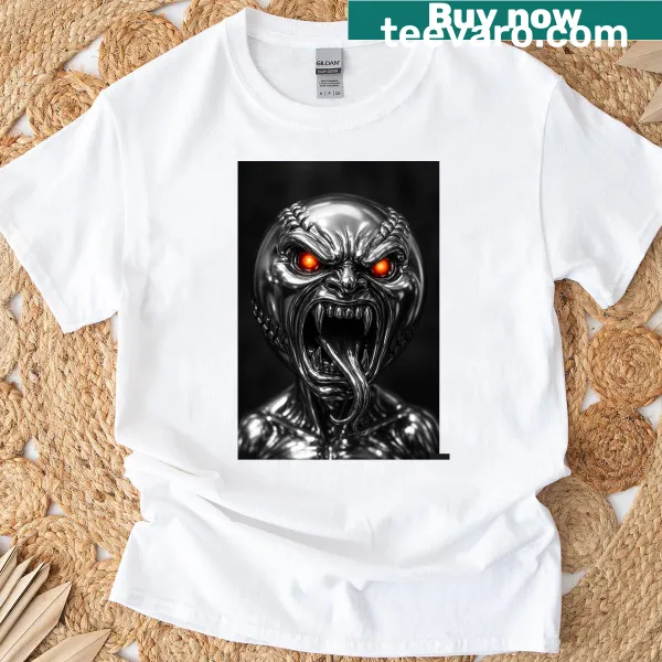 Fierce baseball demon graphic T-shirt