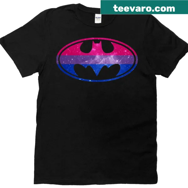 Bat graphic with text for bisexual pride on a T-shirt