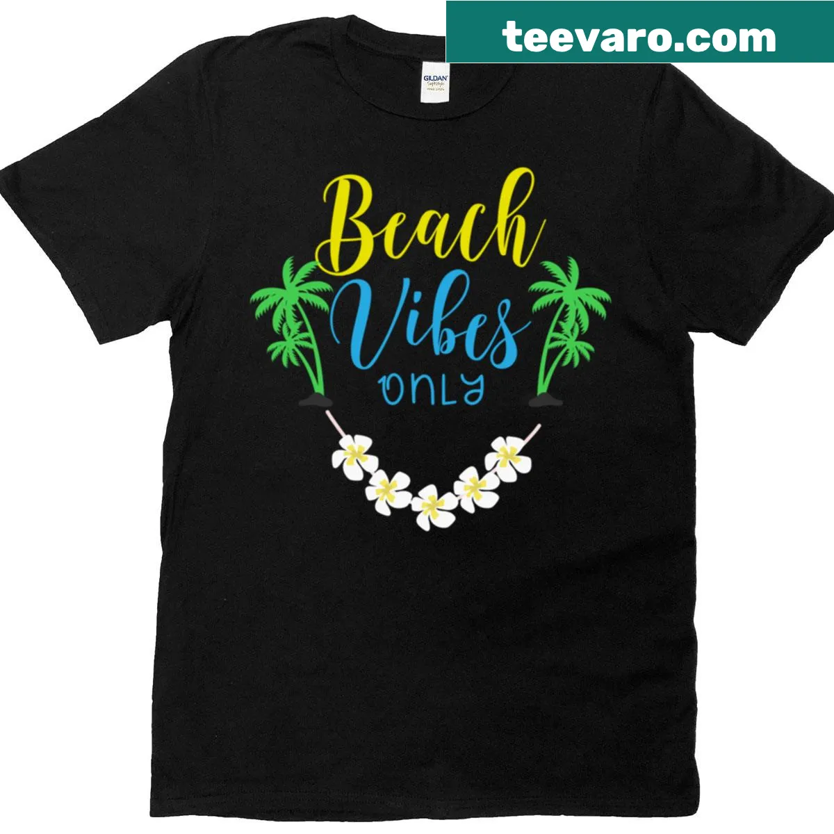 Oversized t-shirt with a fun beach vibes slogan — on a men's t-shirt