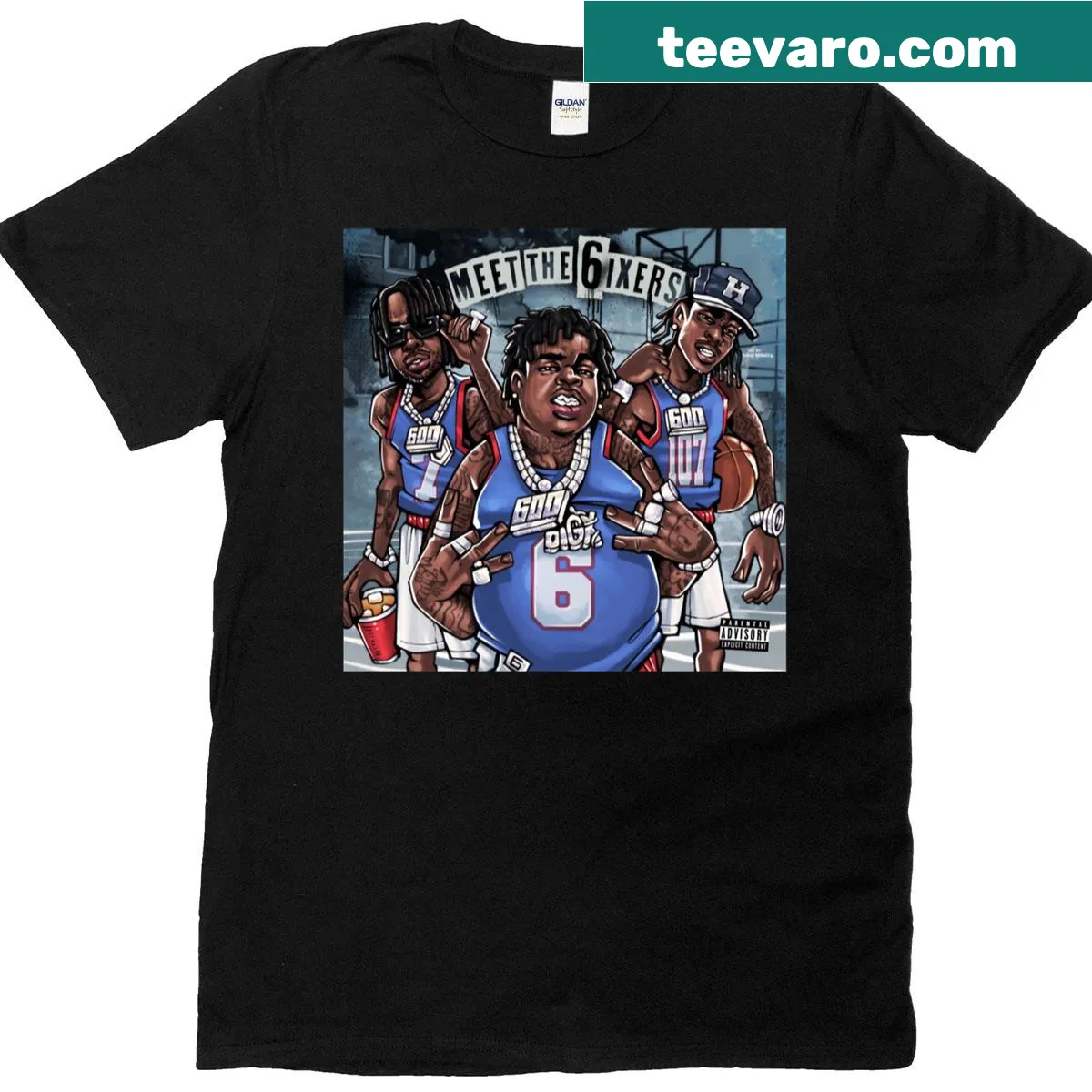 Bigxthaplug Meet The 6ixers album graphic t-shirt — on a men's t-shirt