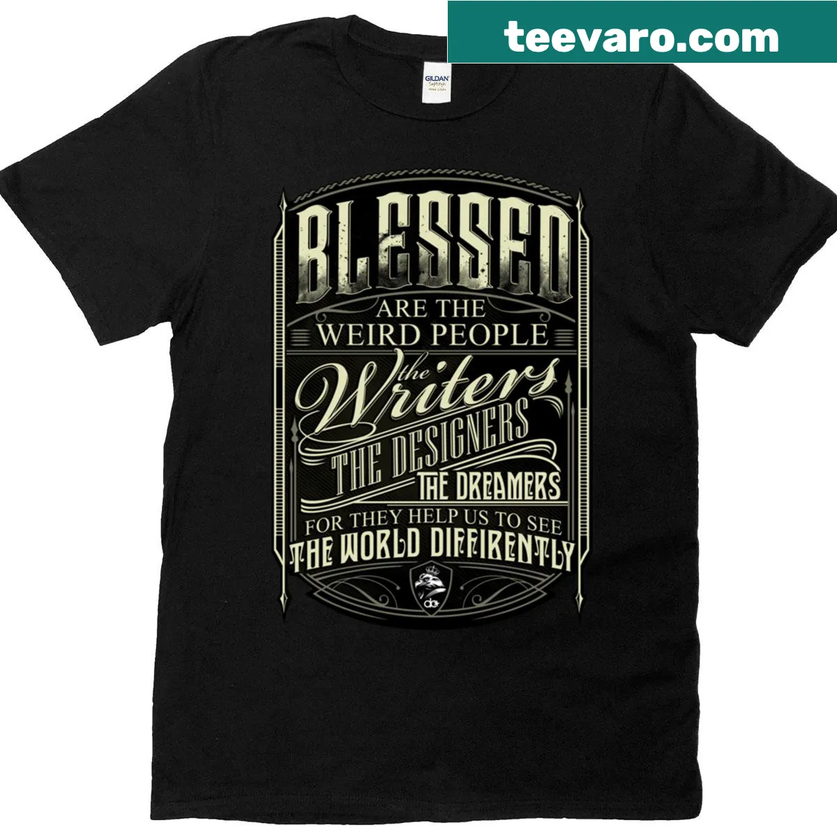 T-shirt with phrase Blessed Are The Weird Peeps promoting individuality — on a men's t-shirt