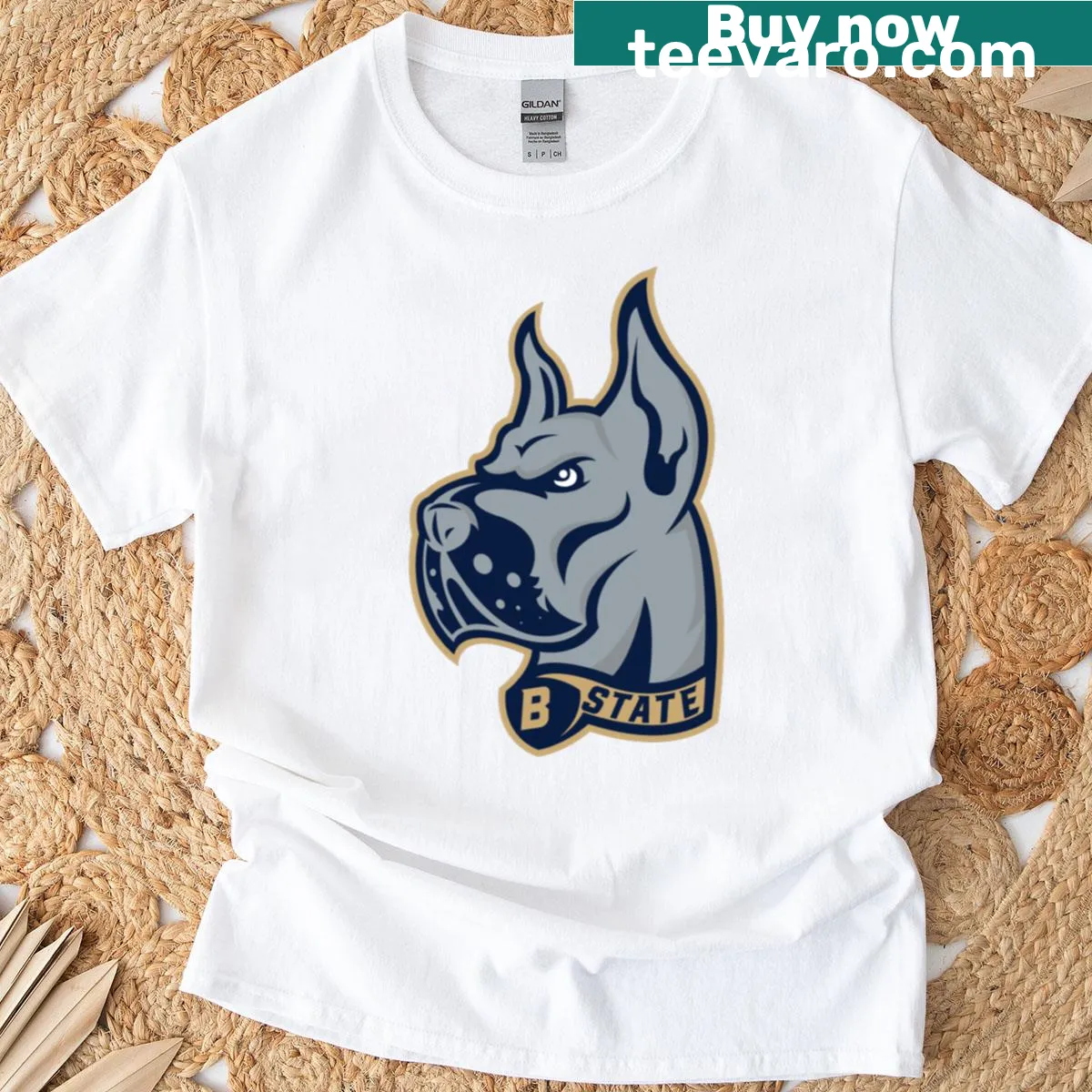 Typography of Bluefield State College on a classic tee — on a men's t-shirt