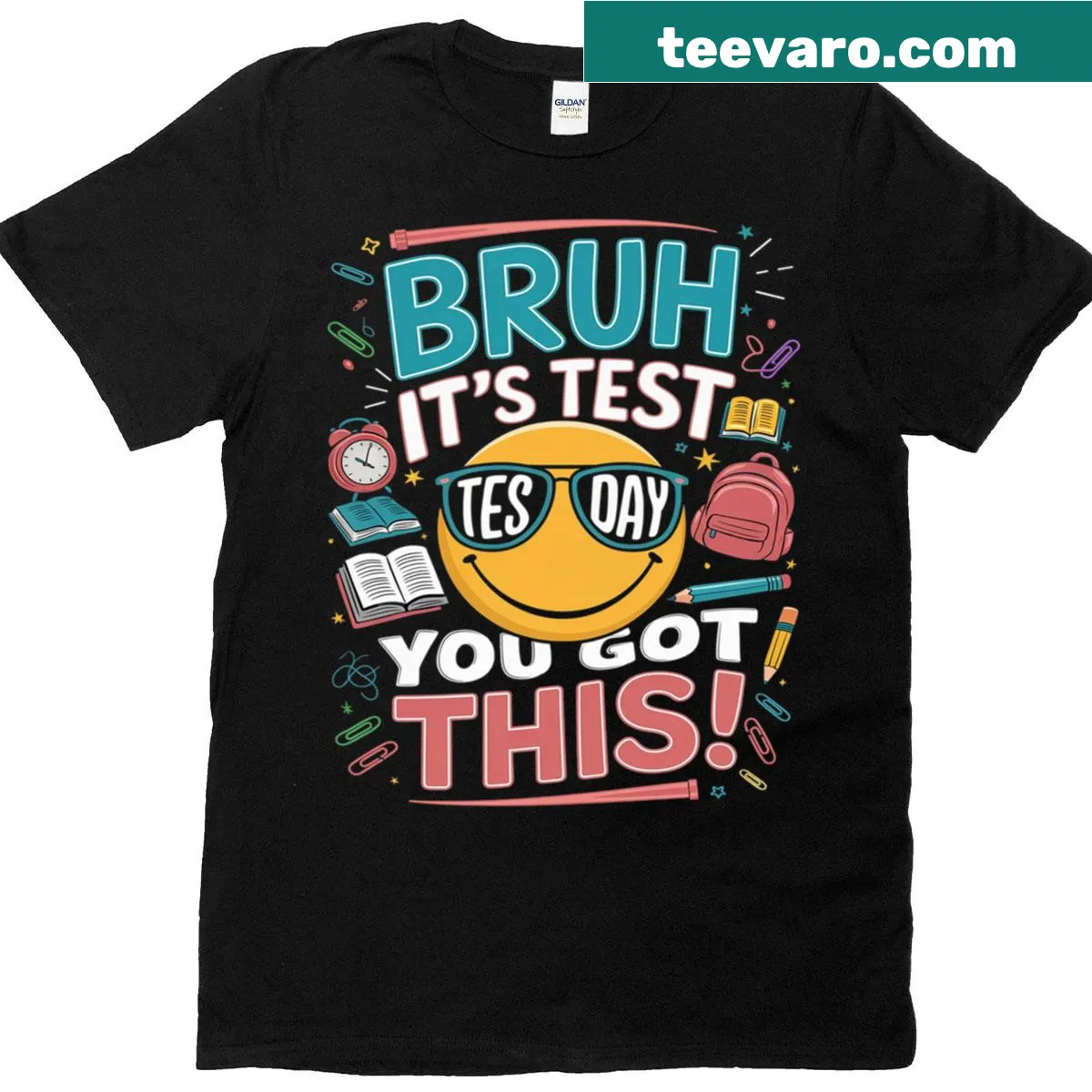 Teacher test day T-shirt with motivational phrase for kids — on a men's t-shirt