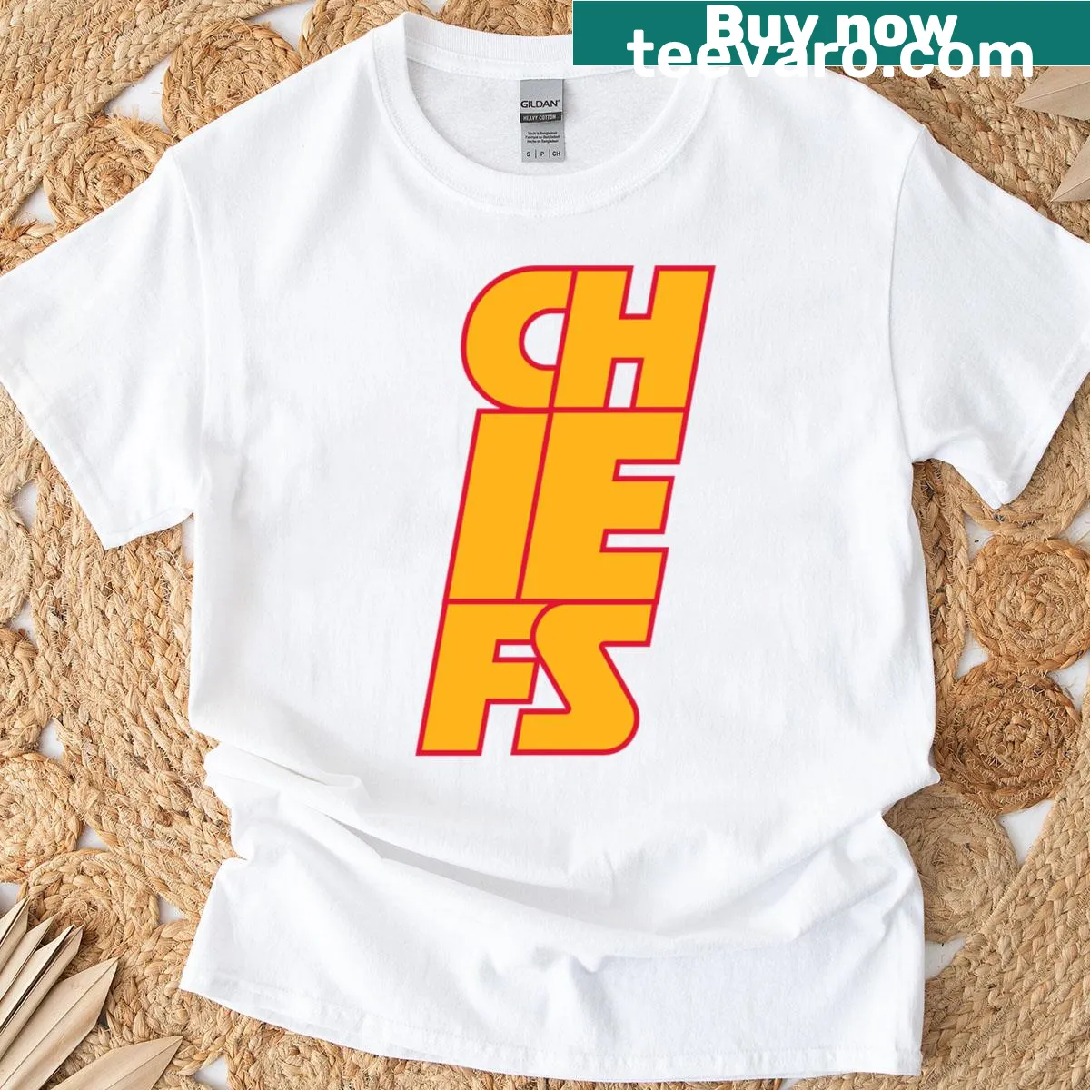 Bold Chiefs graphic T-shirt to show team spirit — on a men's t-shirt