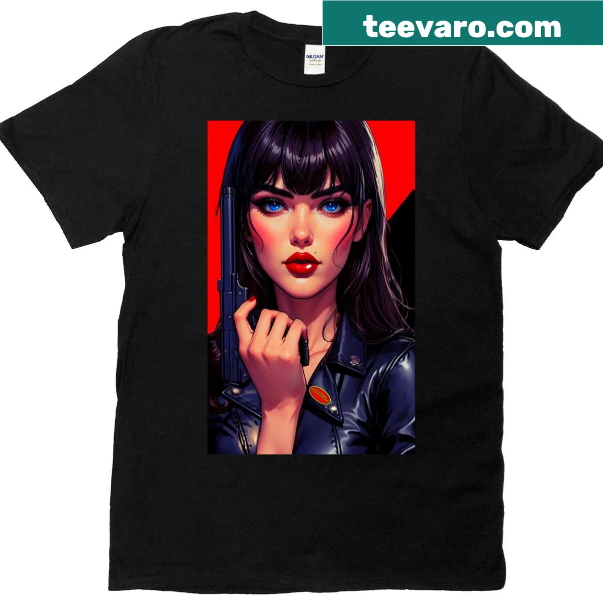 T-shirt featuring a silhouette of Cleopatra with diamond design — on a men's t-shirt