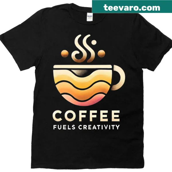 Minimalist T-shirt featuring a coffee cup design symbolizing creativity