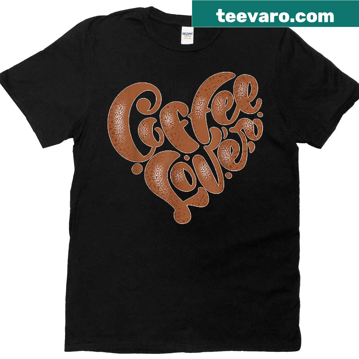 T-shirt with playful typography of 'Coffee' repeated — on a men's t-shirt