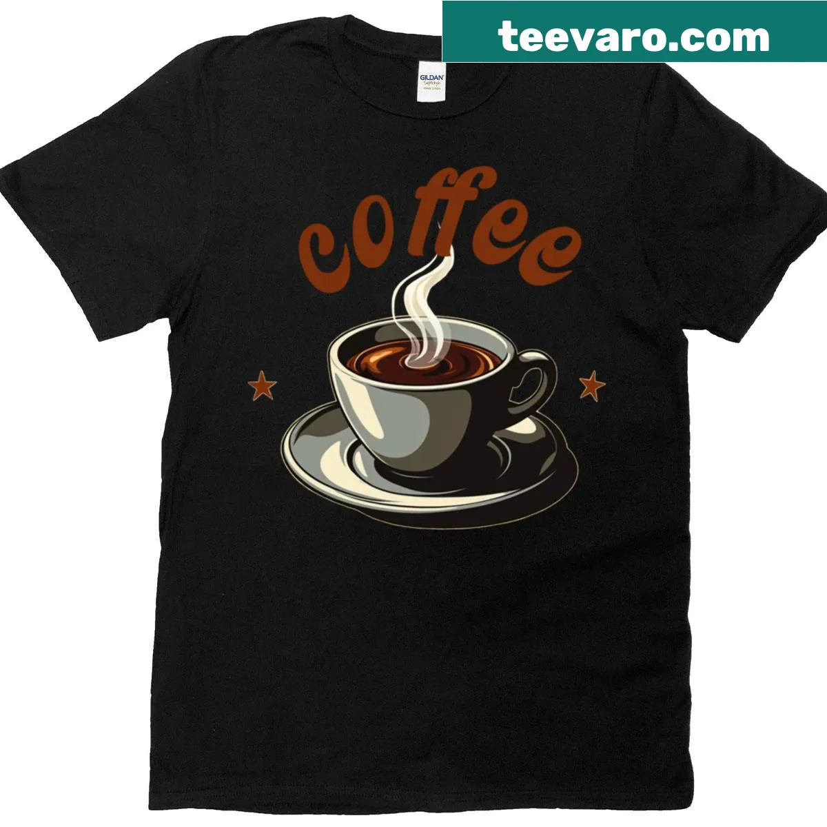 Coffee Time graphic on a t-shirt — on a men's t-shirt