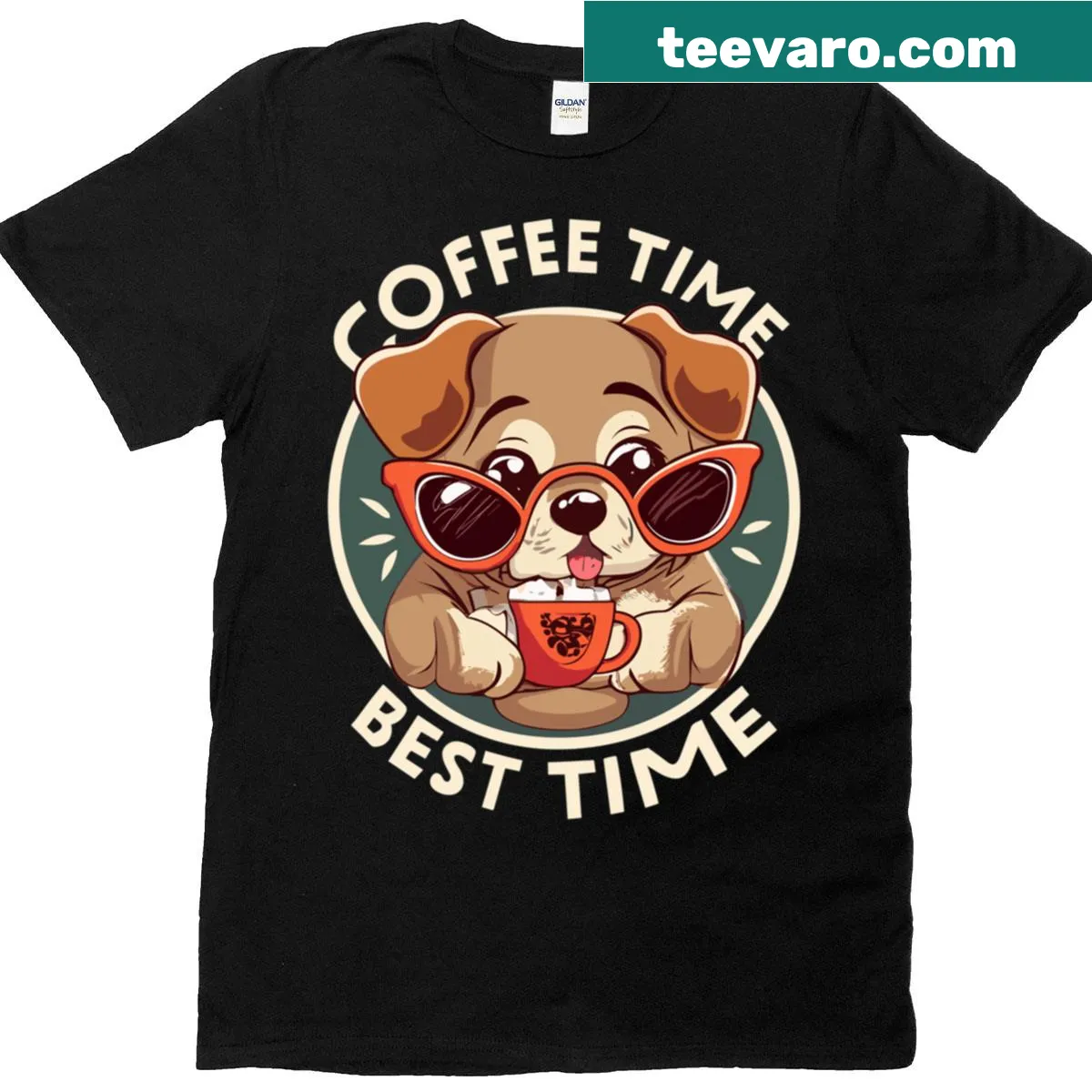 Heartwarming Coffee Time T-shirt design — on a men's t-shirt