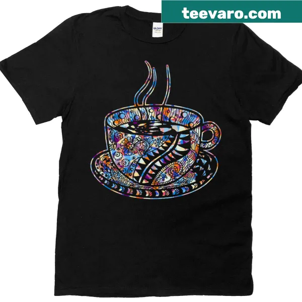 Geometric Coffee design on a t-shirt