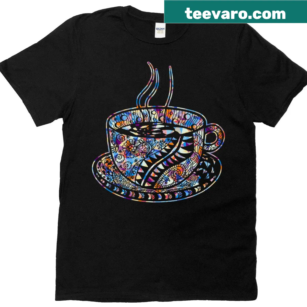 Geometric Coffee design on a t-shirt — on a men's t-shirt
