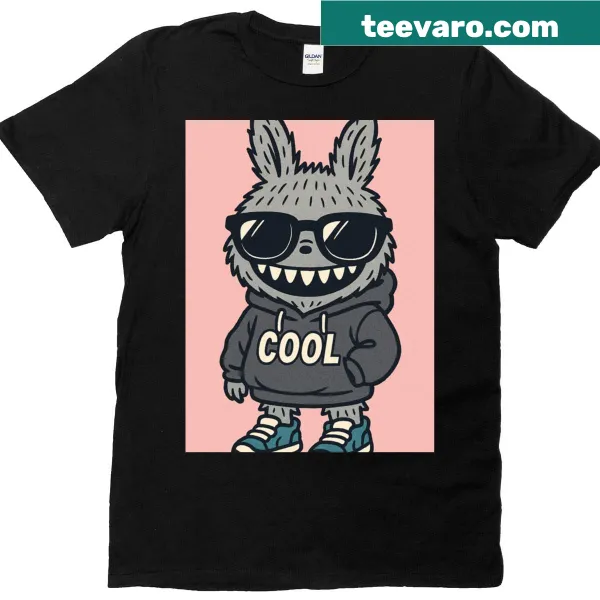 Kawaii monster bunny in streetwear graphic on a t-shirt