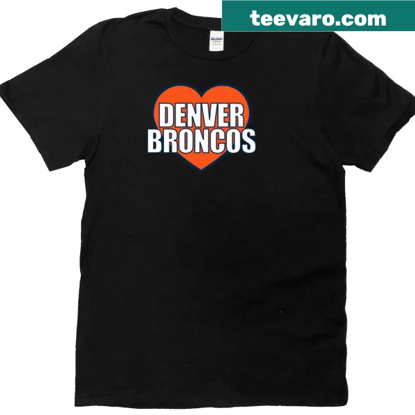 Oversized shirt featuring Denver Broncos heart design.