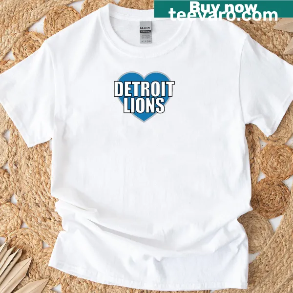 Heart graphic t-shirt featuring the Detroit Lions emblem