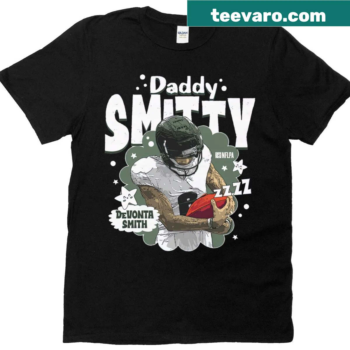 Devonta Smith Philadelphia T-shirt with bold typography — on a men's t-shirt