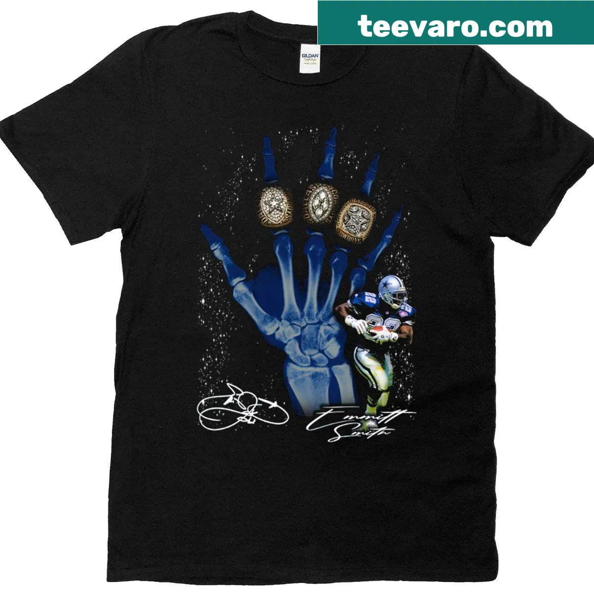 X-ray design featuring Emmitt Smith on a T-shirt — on a men's t-shirt