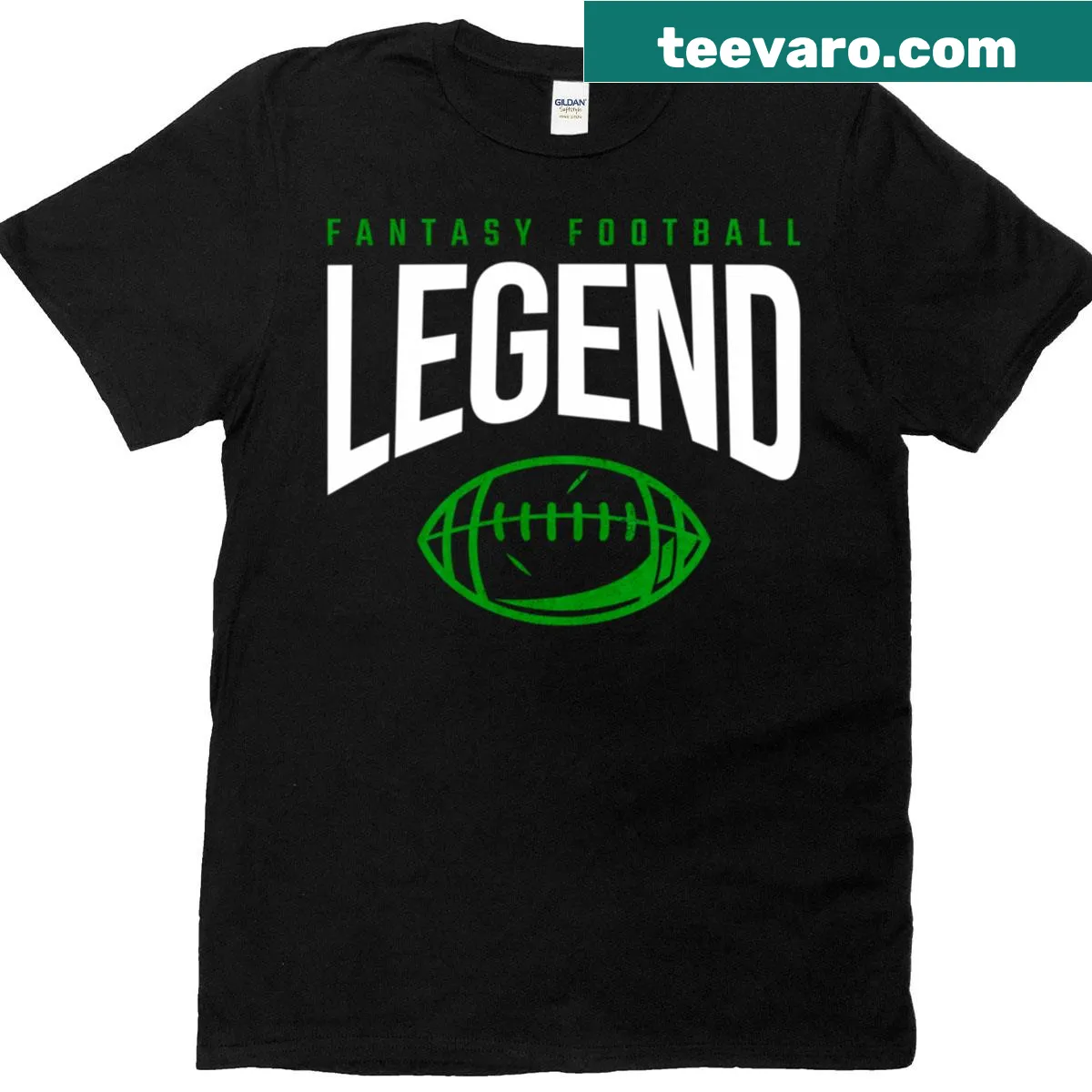 T-shirt with the phrase 'Fantasy Football Legend' in bold design. — on a men's t-shirt
