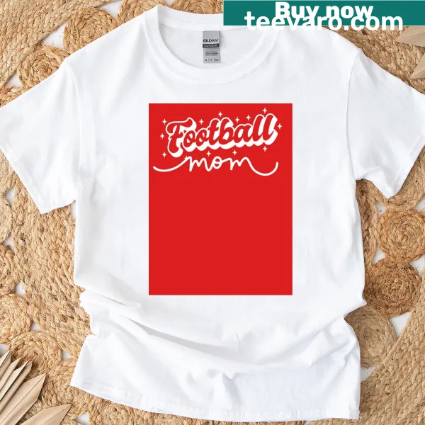 Heartfelt design for football moms on a T-shirt