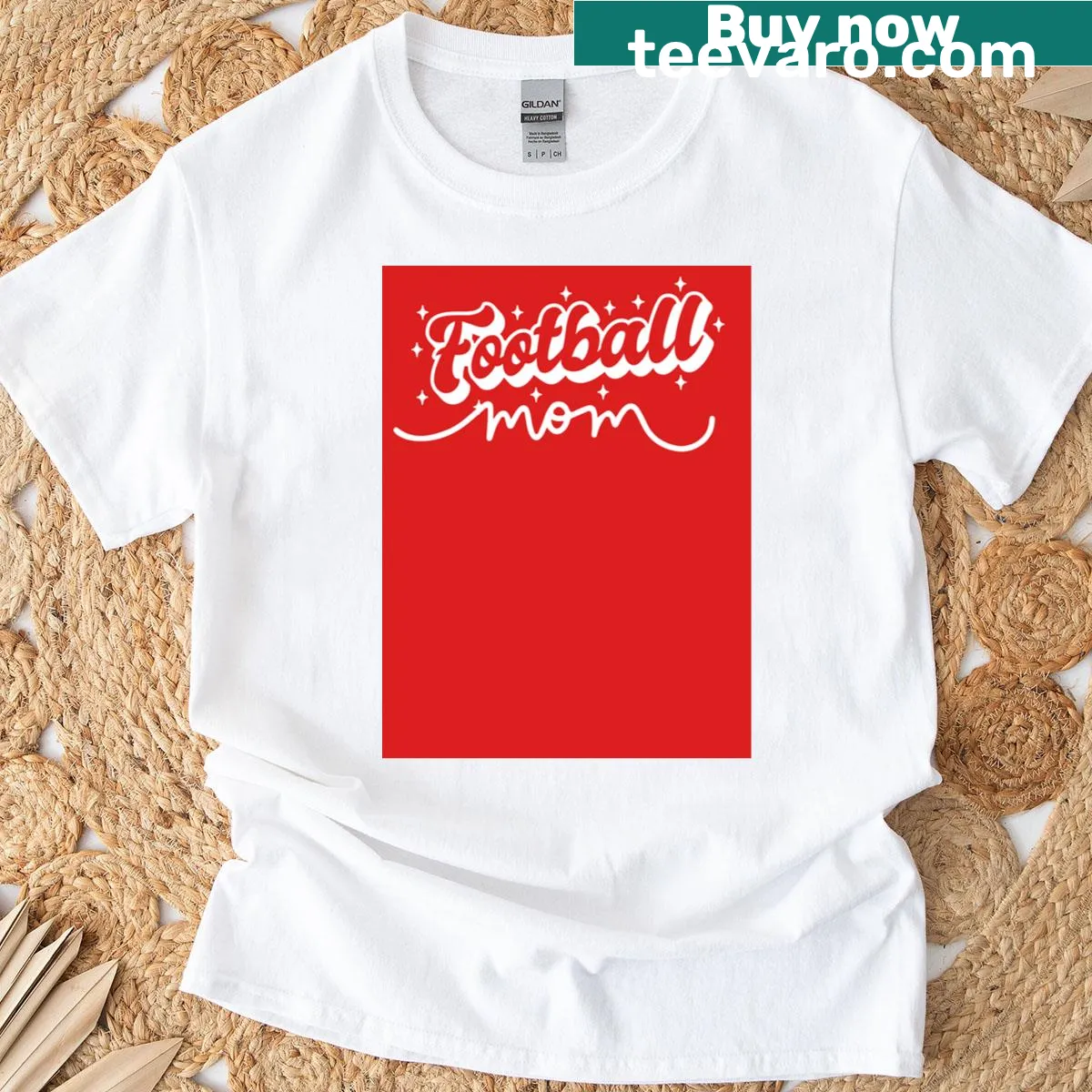 Heartfelt design for football moms on a T-shirt — on a men's t-shirt