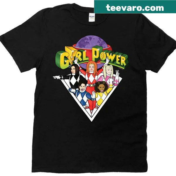 Fun t-shirt featuring a geometric triangle and 'Girl Rangers' text