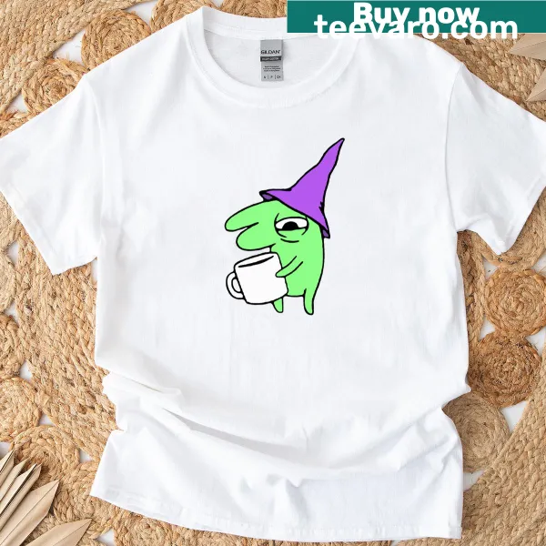 T-shirt with Gleb and smiling friends enjoying coffee, in a playful design
