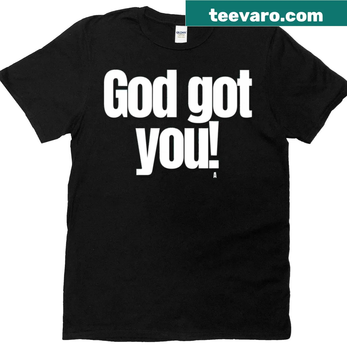 Inspirational typography t-shirt with the phrase 'God Got You' — on a men's t-shirt