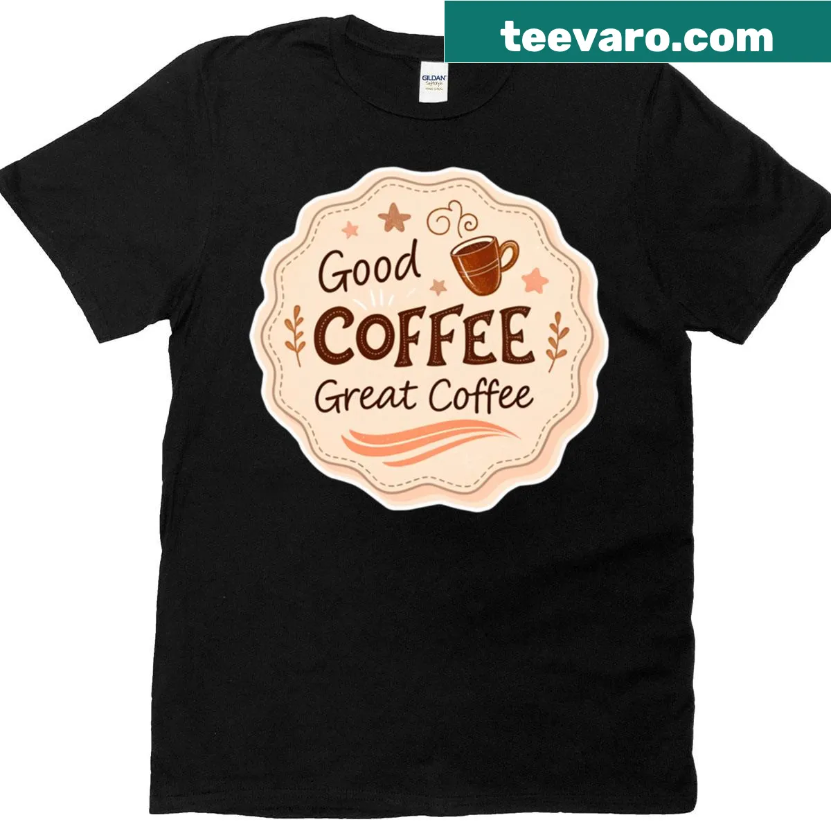 Stylish oversized tee with coffee-themed typography — on a men's t-shirt