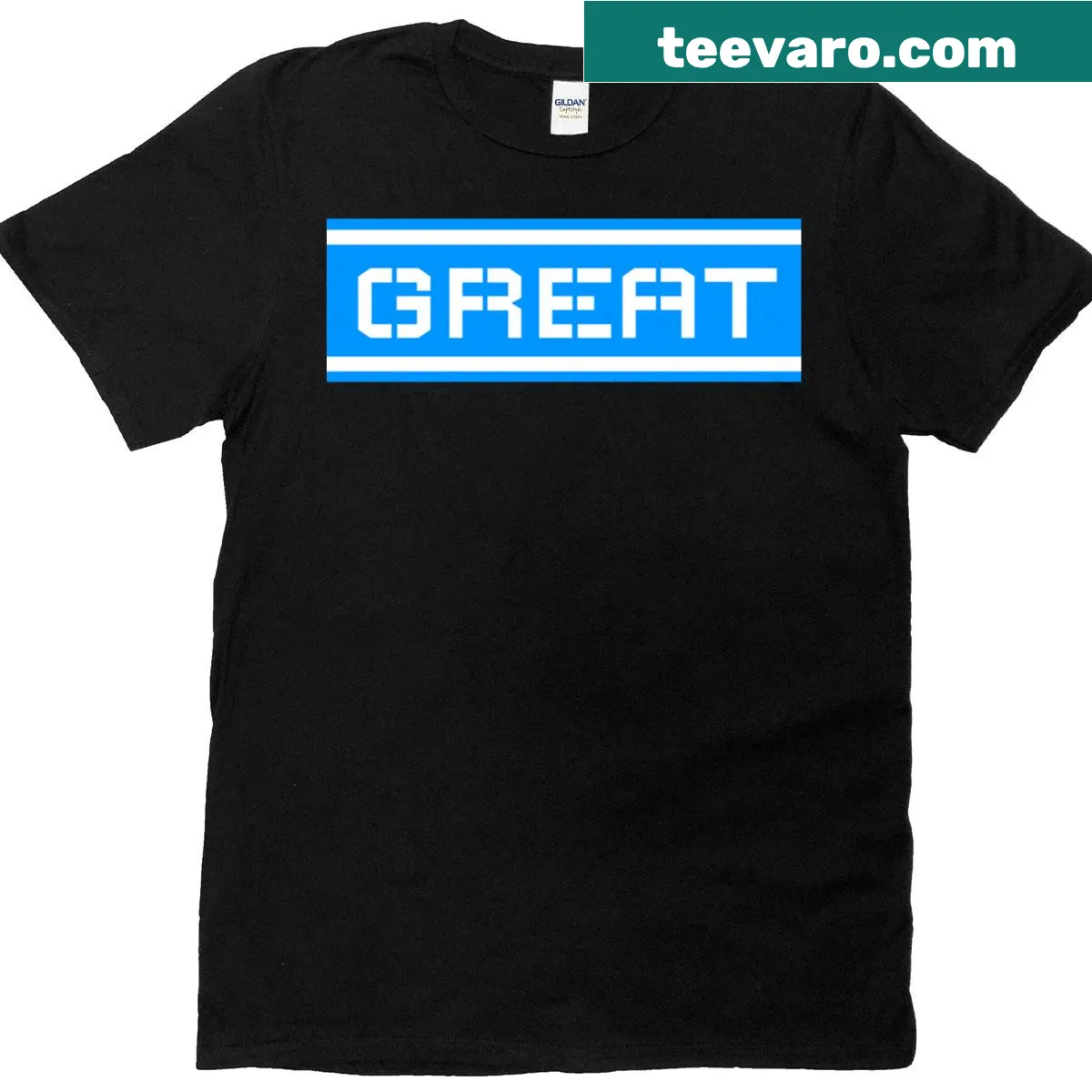 Bold typography t-shirt with 'Great Active' slogan — on a men's t-shirt