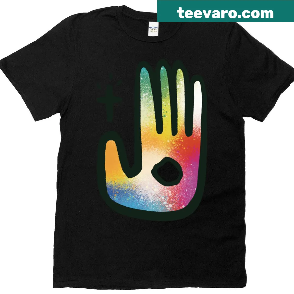 Oversized tee with a graphic of a hand holding a heart — on a men's t-shirt