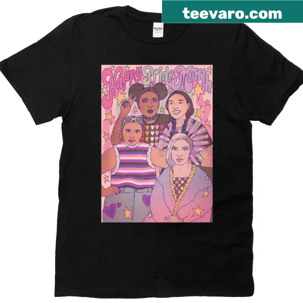 Pride Month T-shirt featuring LGBTQ+ symbols and uplifting message