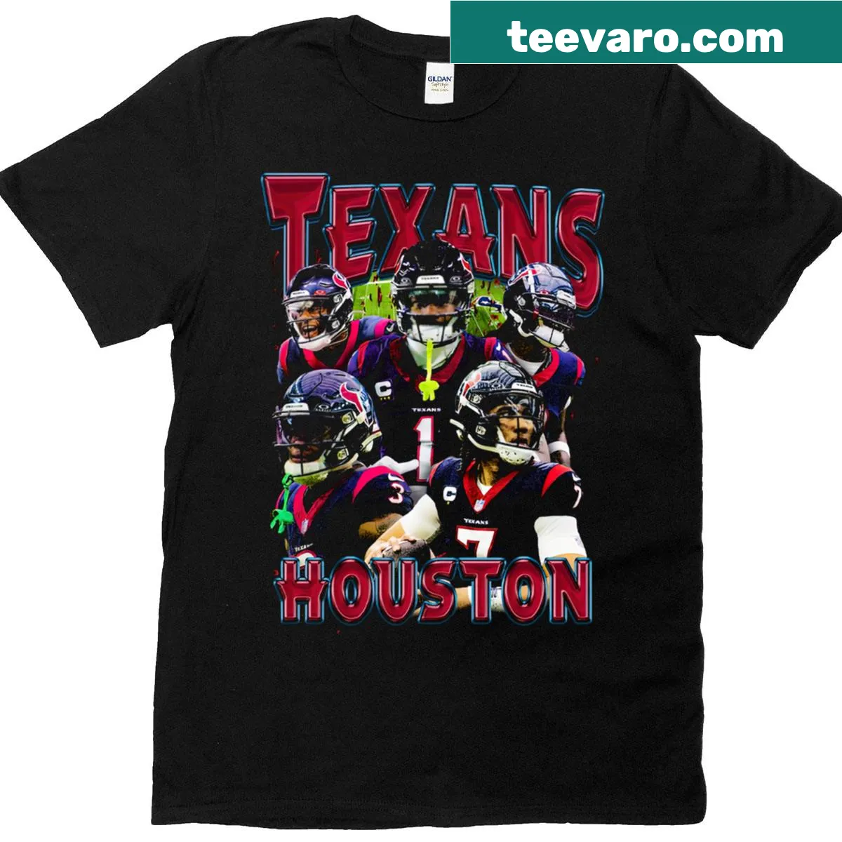 Vintage-style Houston Team T-shirt — on a men's t-shirt