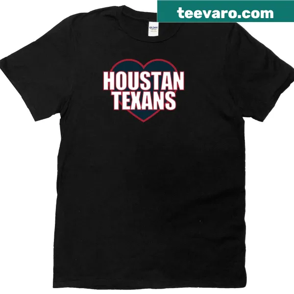 Oversized T-shirt featuring Houston Texans heart design