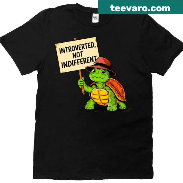 Cute turtle graphic t-shirt with humorous anti-racism text.