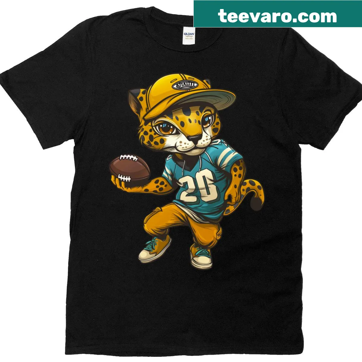 Oversized t-shirt for Jaguars football fans featuring player name — on a men's t-shirt
