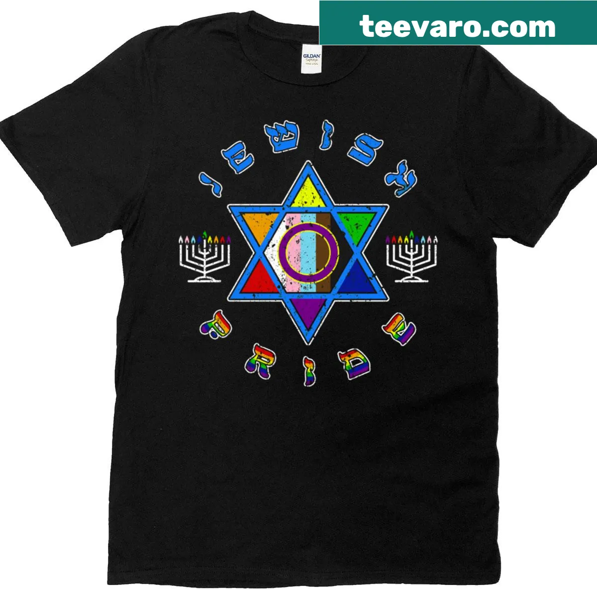 Proud Jewish Pride T-shirt with bold typography — on a men's t-shirt
