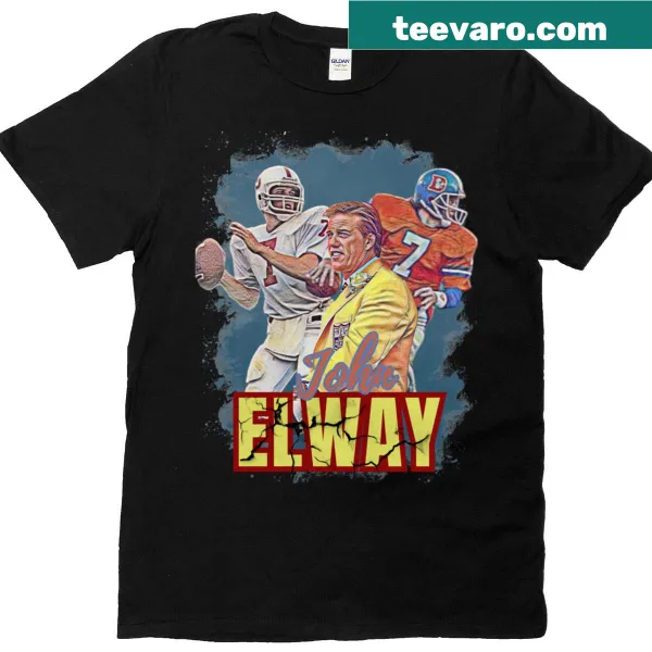 John Elway fan art oversized T-shirt with creative illustration