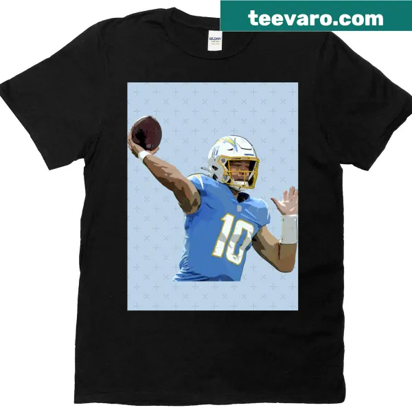 Justin Herbert T-shirt with dynamic illustrative graphics