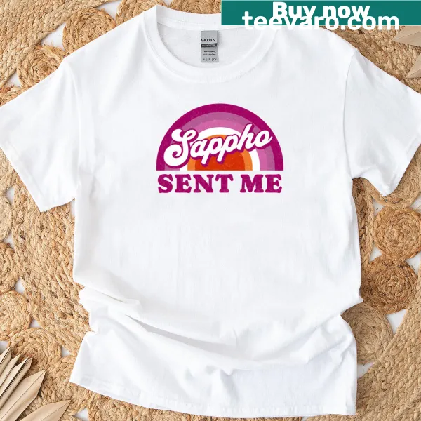 Sappho Sent Me text t-shirt promoting Lesbian Pride