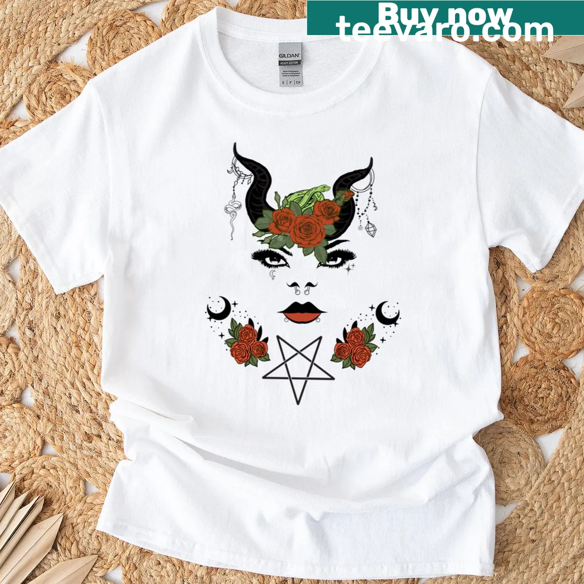 Minimalist Lilith graphic t-shirt — on a men's t-shirt