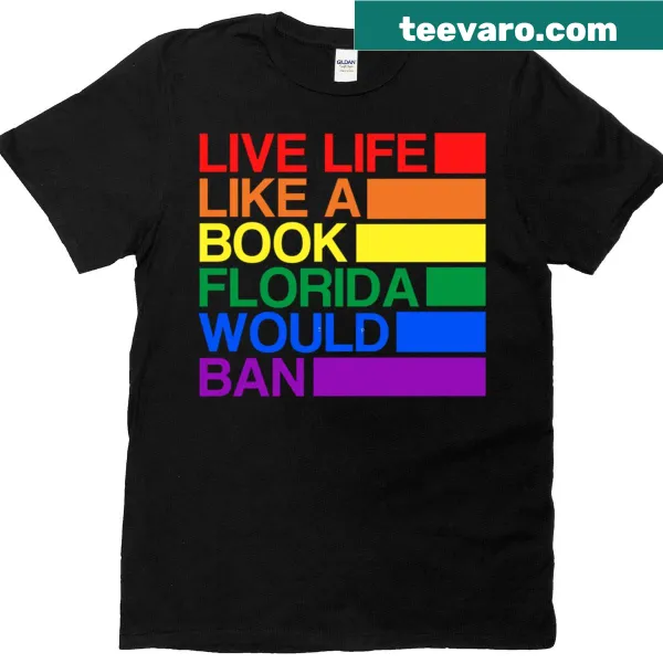 Statement T-shirt with the phrase about LGBTQ rights and Florida's bans