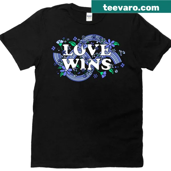 T-shirt featuring the phrase 'Love Wins' promoting positivity and inclusivity