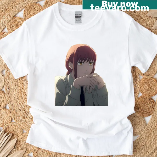 Makima from Chainsaw Man with folded hands illustrated on T-shirt