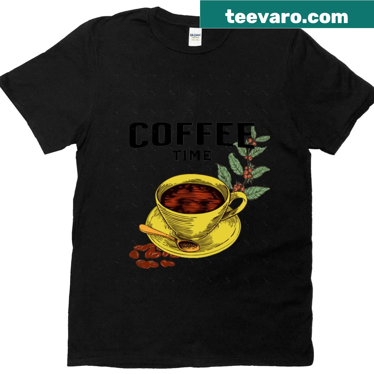 Text 'My Coffee Time' on an oversized t-shirt for coffee lovers — on a men's t-shirt