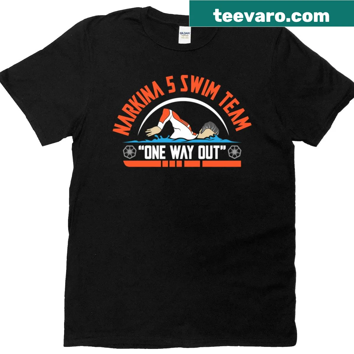 Playful Narkina 5 Swim Team t-shirt with fun graphics — on a men's t-shirt