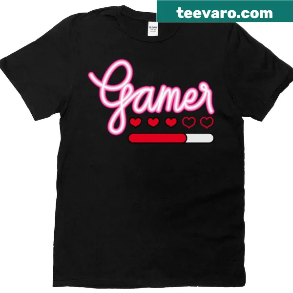 Oversized T-shirt for gamers with a playful neon design