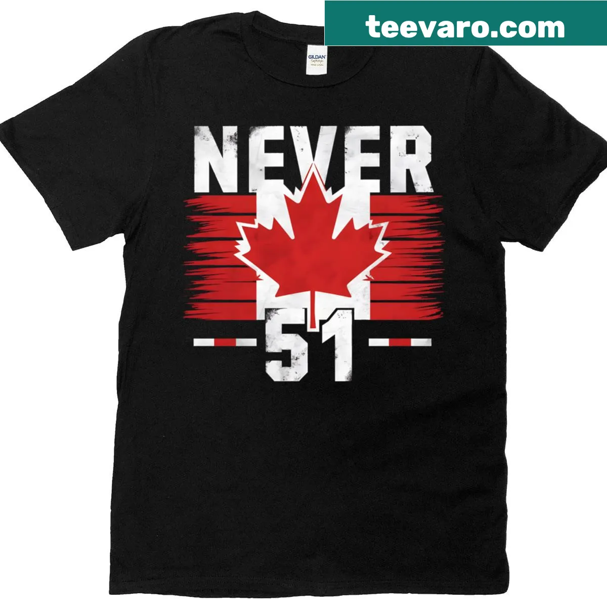 T-shirt with the humorous text 'Never 51 State' — on a men's t-shirt